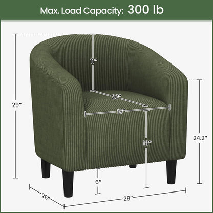 Yaheetech Accent Barrel Chair Boucle Fabric Club Chair