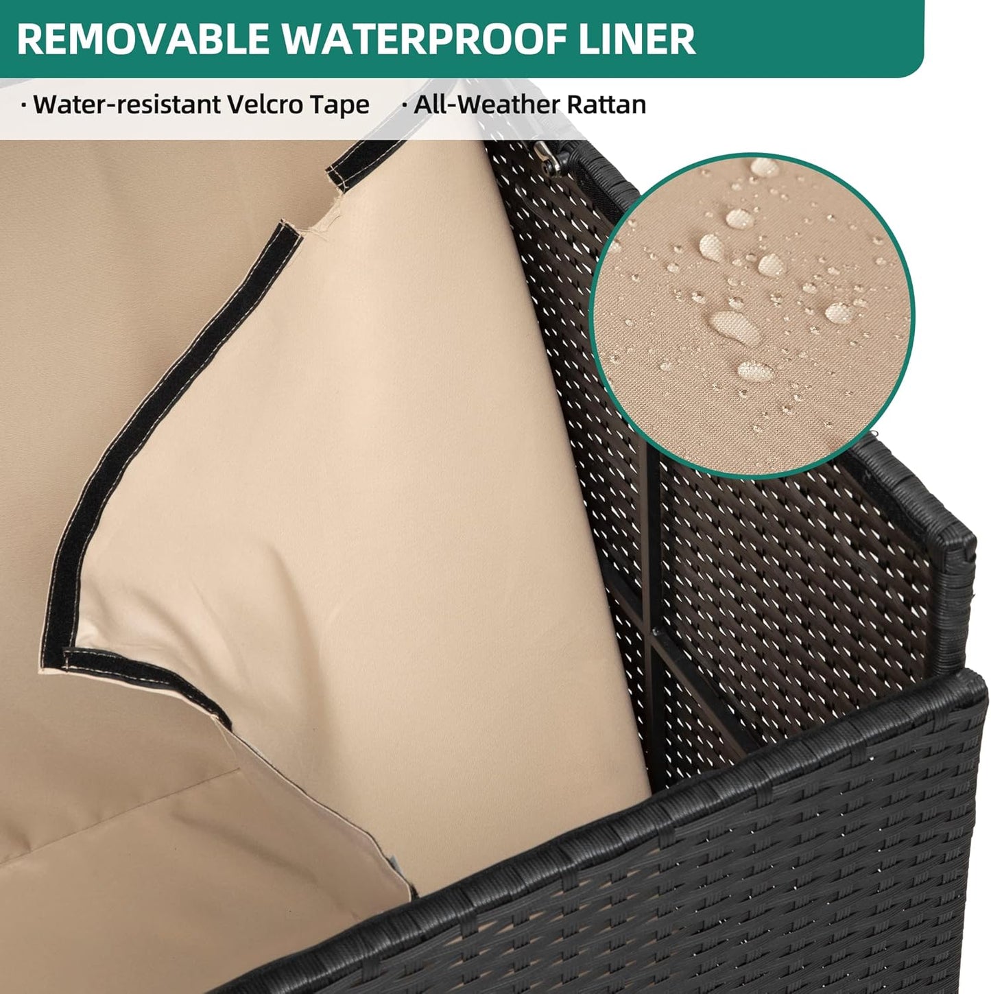 230 Gallon Deck Box XXL Wicker Outdoor Storage Box