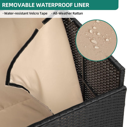230 Gallon Deck Box XXL Wicker Outdoor Storage Box