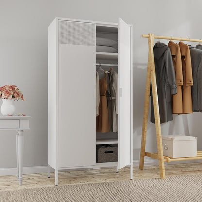 2 Door Storage Sideboard Metal Storage Cabinet with 2 Adjustable Shelf