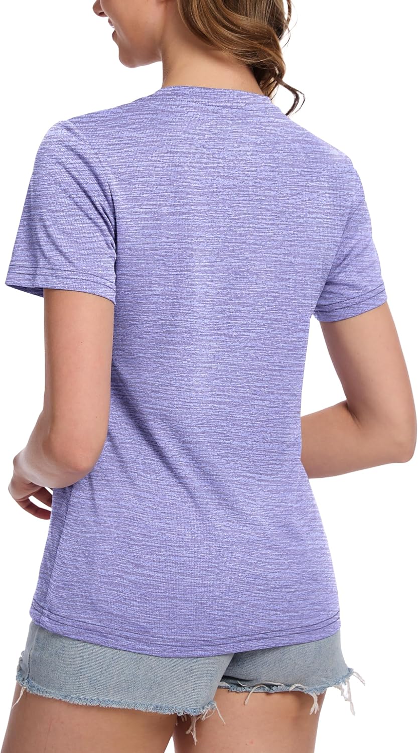 Women's Short Sleeve T Shirts UPF 50+ Sun Protection Athletic Running Workout Tee Tops