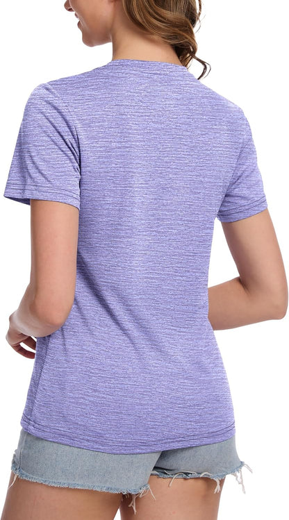 Women's Short Sleeve T Shirts UPF 50+ Sun Protection Athletic Running Workout Tee Tops