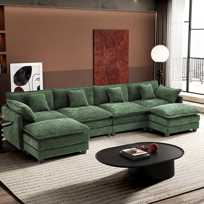 146" U-Shaped Modern Sofa Modular Sectional Cloud Couch