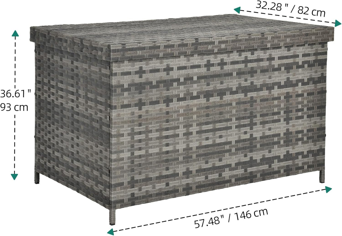 230 Gallon Deck Box XXL Wicker Outdoor Storage Box