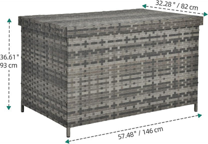230 Gallon Deck Box XXL Wicker Outdoor Storage Box