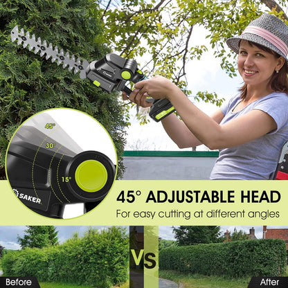 Saker Cordless Hedge Trimmer Electric Shrub Trimmer Grass Shears Handheld Grass Cutter