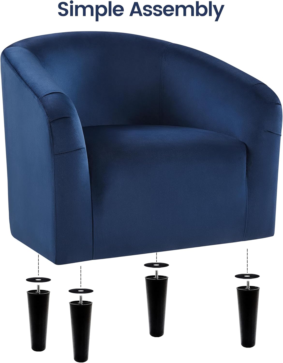 Yaheetech Accent Barrel Chair Boucle Fabric Club Chair
