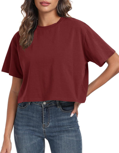Women's Oversized Workout Cropped T Shirts
