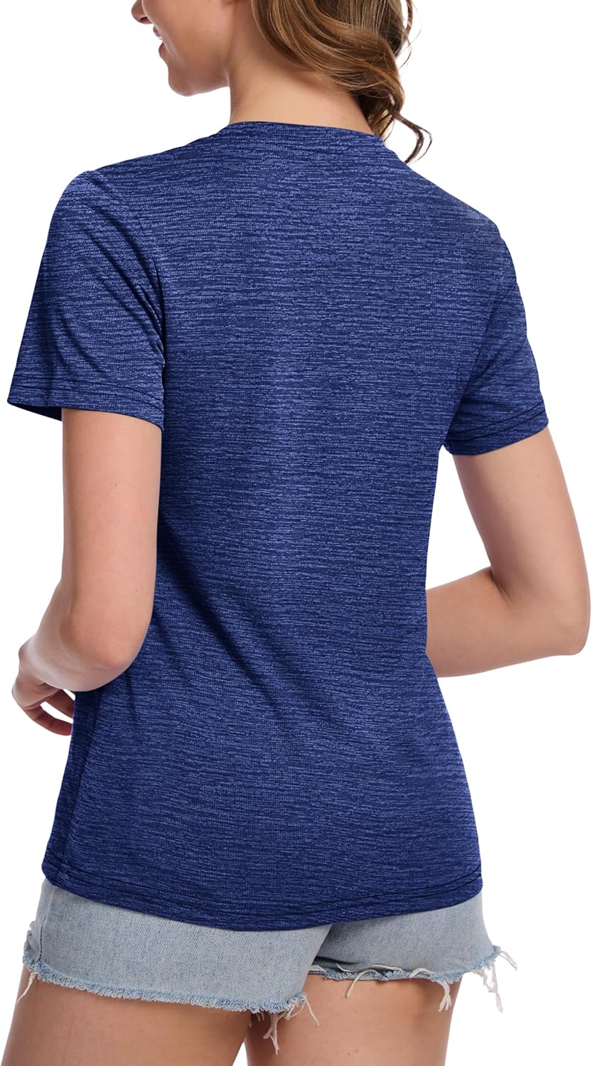 Women's Short Sleeve T Shirts UPF 50+ Sun Protection Athletic Running Workout Tee Tops