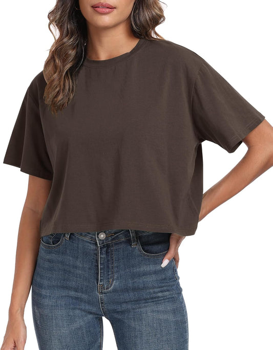 Women's Oversized Workout Cropped T Shirts