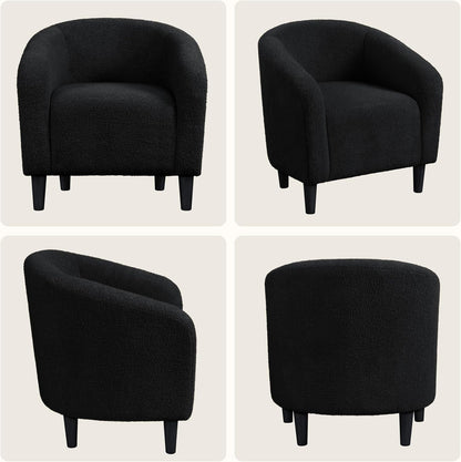 Yaheetech Accent Barrel Chair Boucle Fabric Club Chair