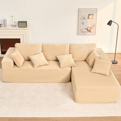 107" Boneless Couch with Deep Seat Cloud Sectional Couch for Living Room