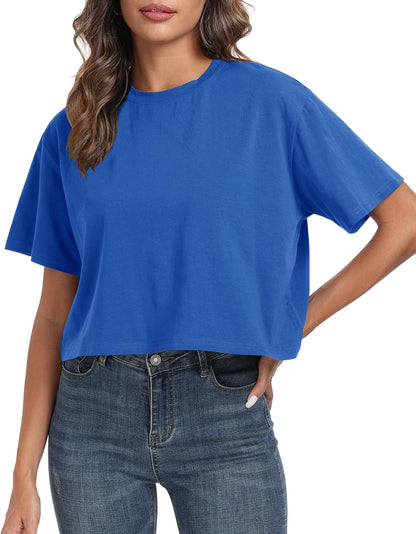 Women's Oversized Workout Cropped T Shirts