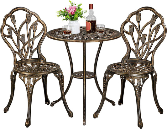 Yaheetech 3-Piece Outdoor Bistro Set w/Floral Design