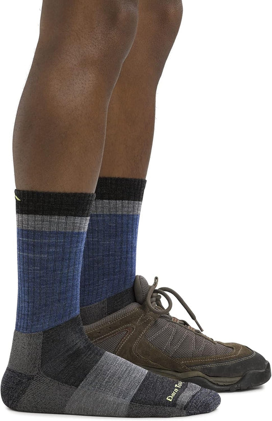 Darntough Men's Heady Stripe Micro Crew Light Cushion Sock