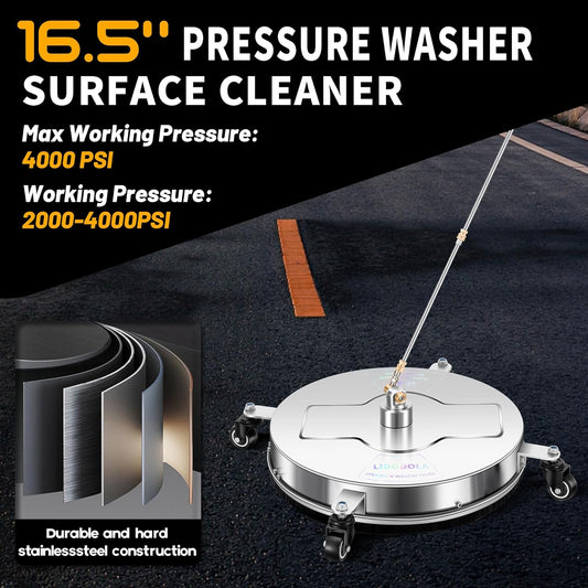 14" Pressure Washer Surface Cleaner with 4 Wheels