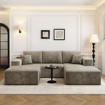 107.5" Cloud Modular Sectional Sofa with 1 Ottoman