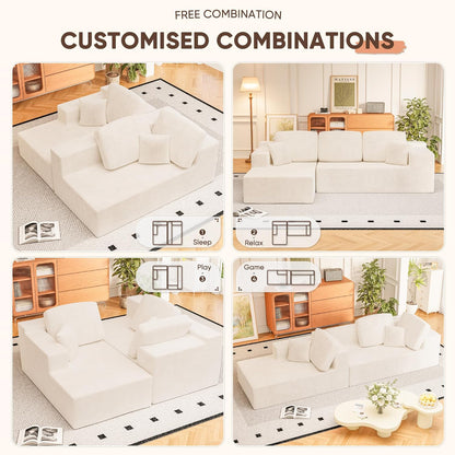 108" Modular Sectional Sofa Boneless Couch with L-Shape Chaise