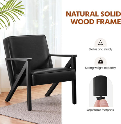 Yaheetech Accent Chair Armchair with Strong Wood Frame