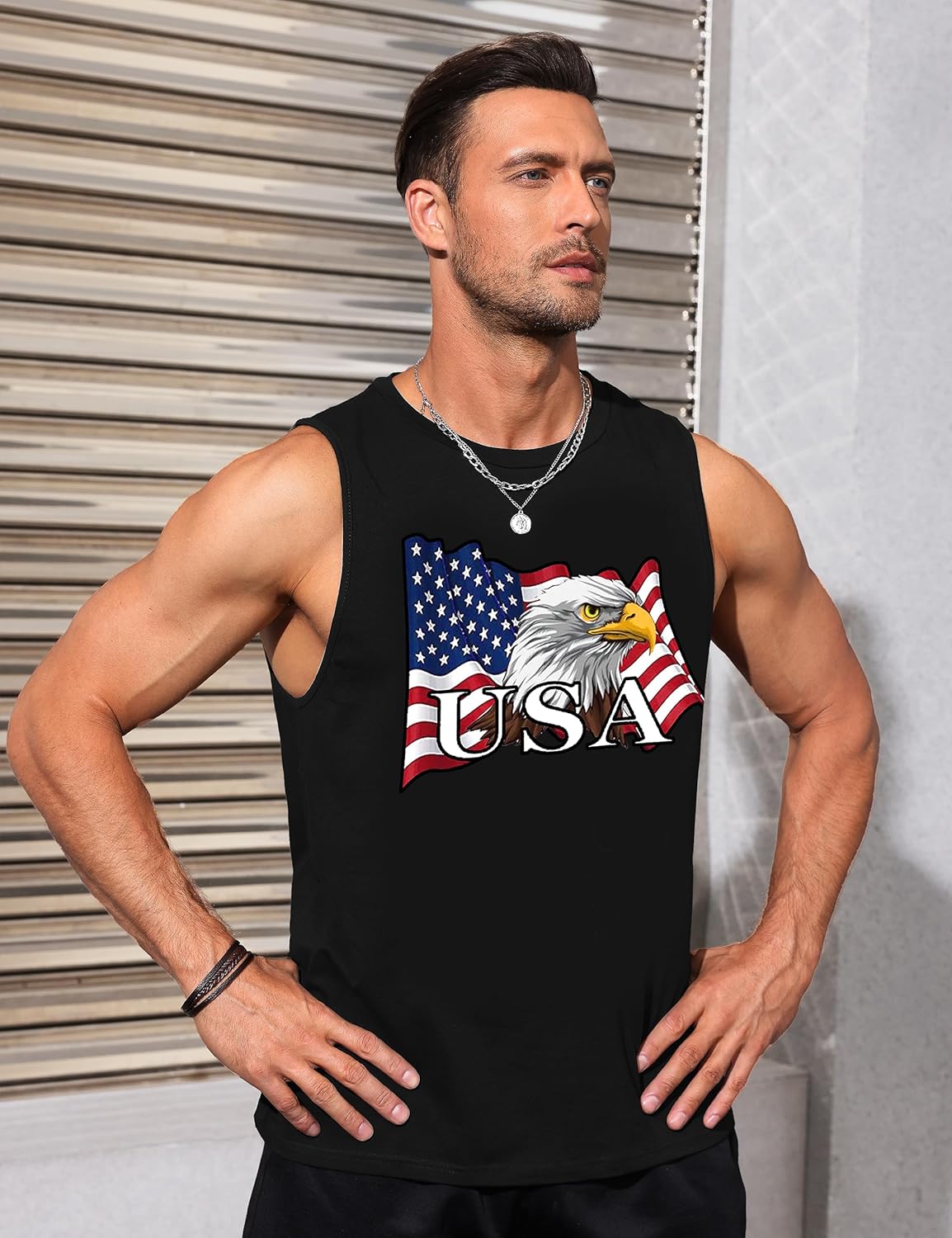 Mens Tank Tops Beach Summer Sleeveless Shirts Graphic Palm Tree Vacation