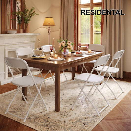10 Pack White Folding Chairs Portable Party Chairs