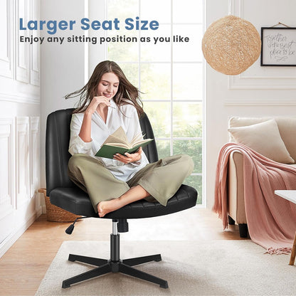 DUMOS Criss Cross Chair Legged Office Wide Comfy Desk Seat