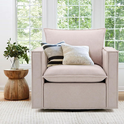 COLAMY Swivel Accent Chair Set 34 Inches Wide Upholstered Arm Chair