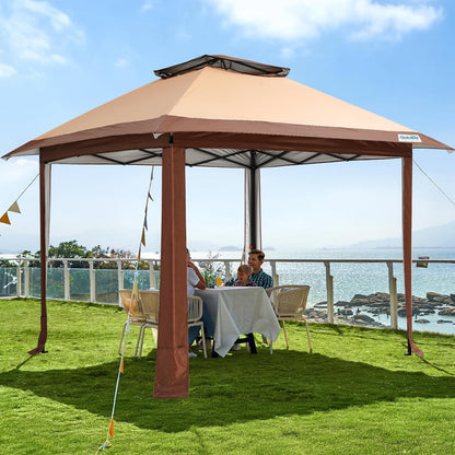 10x10FT Instant Canopy Tent – UV Protective Pop-Up Shelter for Backyard Patio or Camping