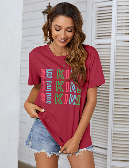Womens Be Kind Shirt Short Sleeve Graphic Tees
