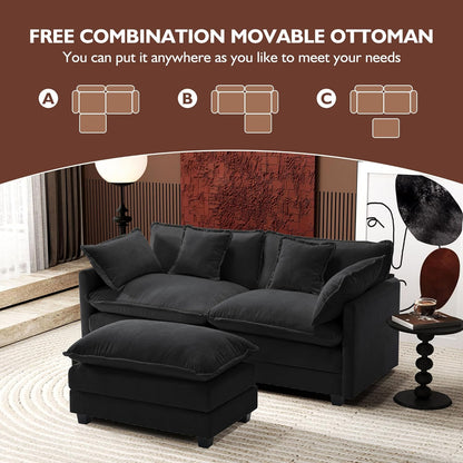 146" U-Shaped Modern Sofa Modular Sectional Cloud Couch
