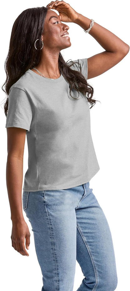 Cotton Crewneck Tee, Classic Fit T-Shirt for Women