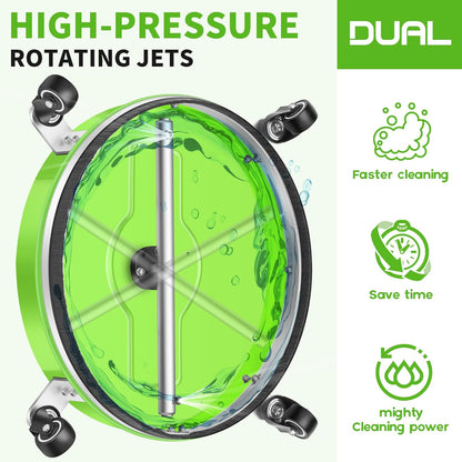 14" Pressure Washer Surface Cleaner with 4 Wheels