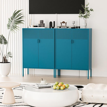 2 Door Storage Sideboard Metal Storage Cabinet with 2 Adjustable Shelf