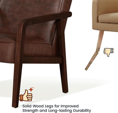 Yaheetech Accent Chair Armchair with Strong Wood Frame