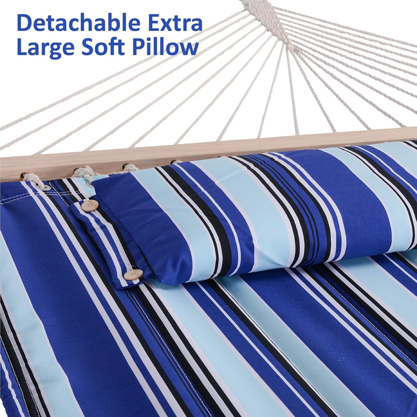 2 Person Hammock with Stand Heavy Duty Portable Dark Grey