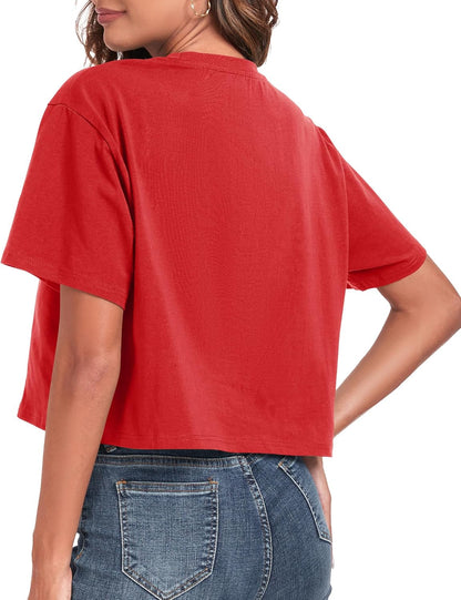 Women's Oversized Workout Cropped T Shirts
