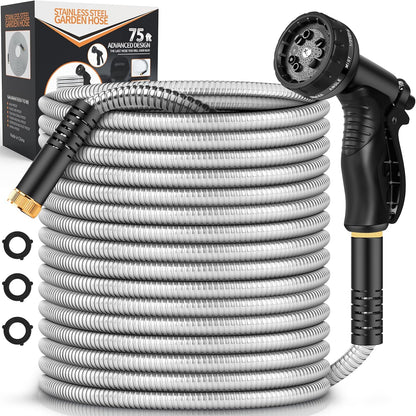 Garden Hose Metal 100FT Stainless Steel Heavy Duty Water Hose