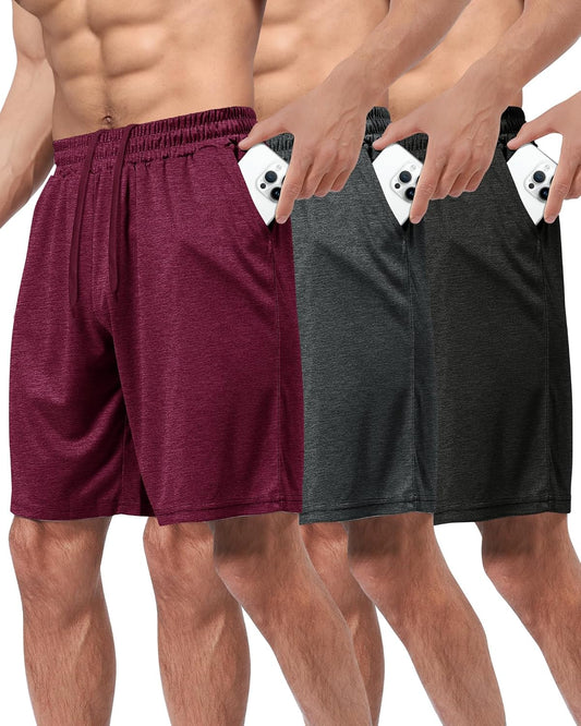3 Pack Gym Basketball Mens Shorts