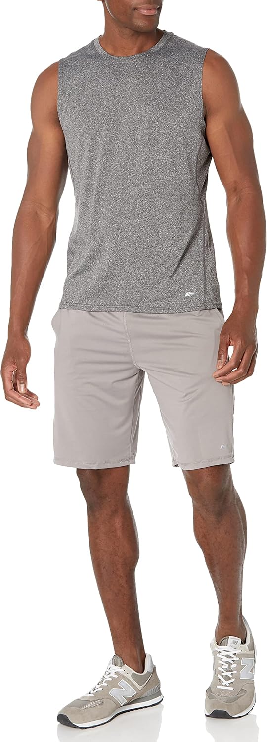 Essentials Men's Active Quick Dry Tech Stretch Lightweight Sleeveless Muscle Shirt