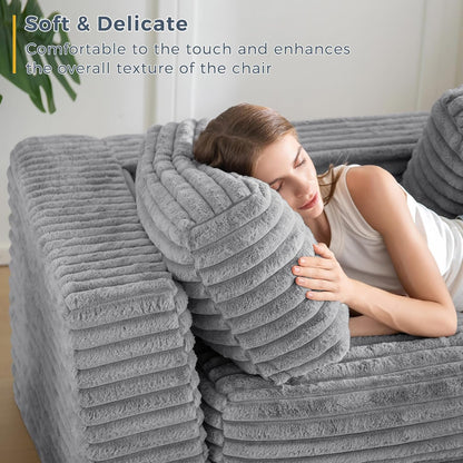 Plush Giant Bean Bag Sofa for Adults Floor Loveseat Chair with Armrests White