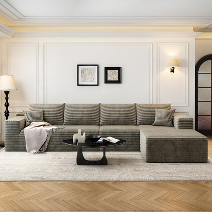 107.5" Cloud Modular Sectional Sofa with 1 Ottoman