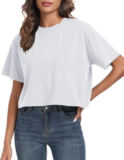 Women's Oversized Workout Cropped T Shirts