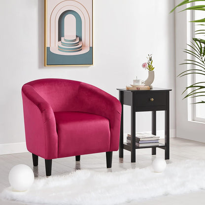 Yaheetech Accent Barrel Chair Boucle Fabric Club Chair
