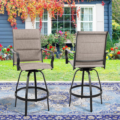 2 Piece Outdoor Patio Swivel Bar Chairs