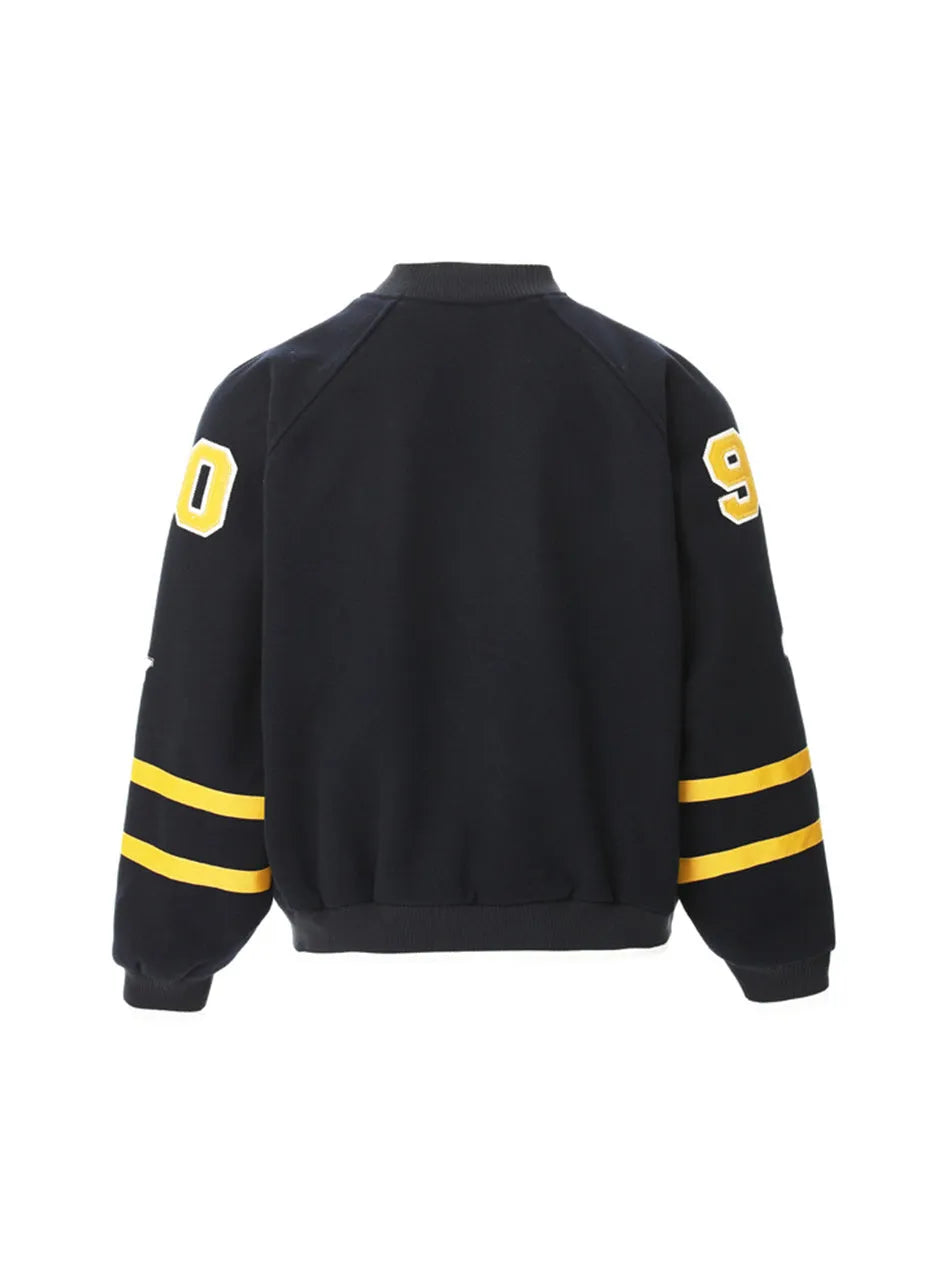 Women's Color Block 3D Embroidery And Patchwork Elements Design Baseball Jacket