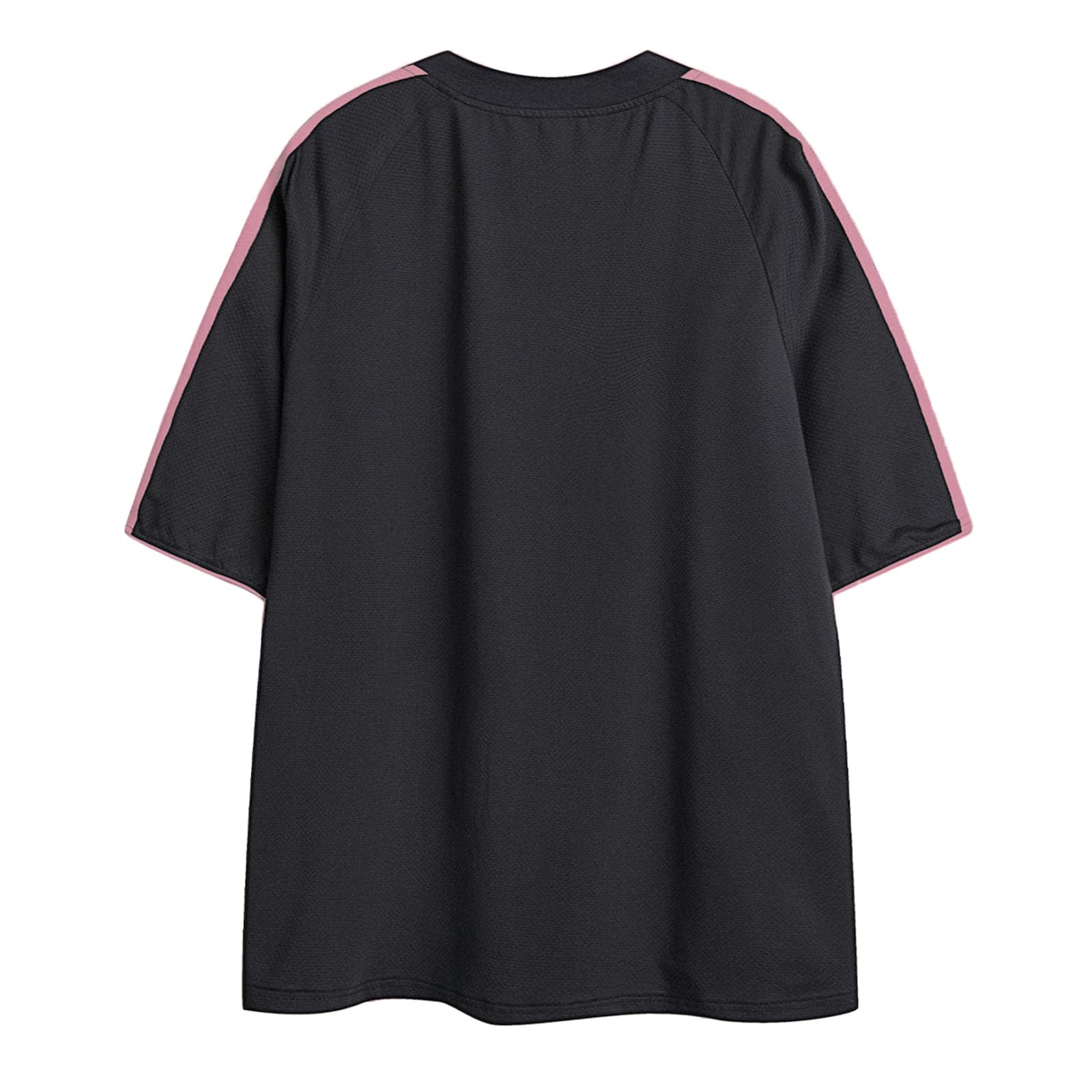 Oversized T Shirt Men 90s Shirt Unisex Streetwear Contrast Color Graphic Tees