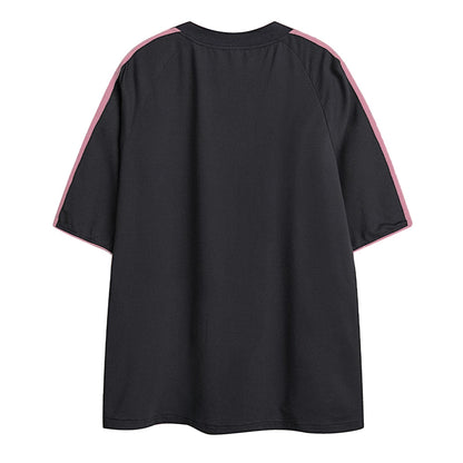 Oversized T Shirt Men 90s Shirt Unisex Streetwear Contrast Color Graphic Tees