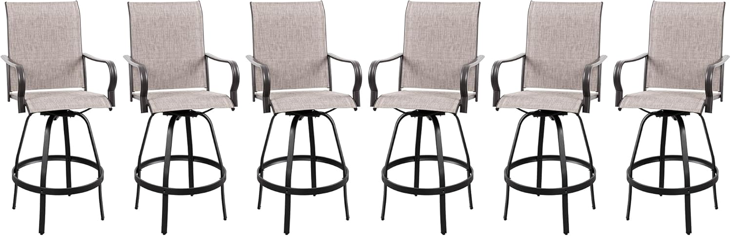 2 Piece Outdoor Patio Swivel Bar Chairs