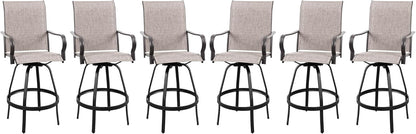 2 Piece Outdoor Patio Swivel Bar Chairs