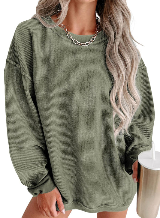 Women Casual Oversized Long Sleeve Crewneck Sweatshirts